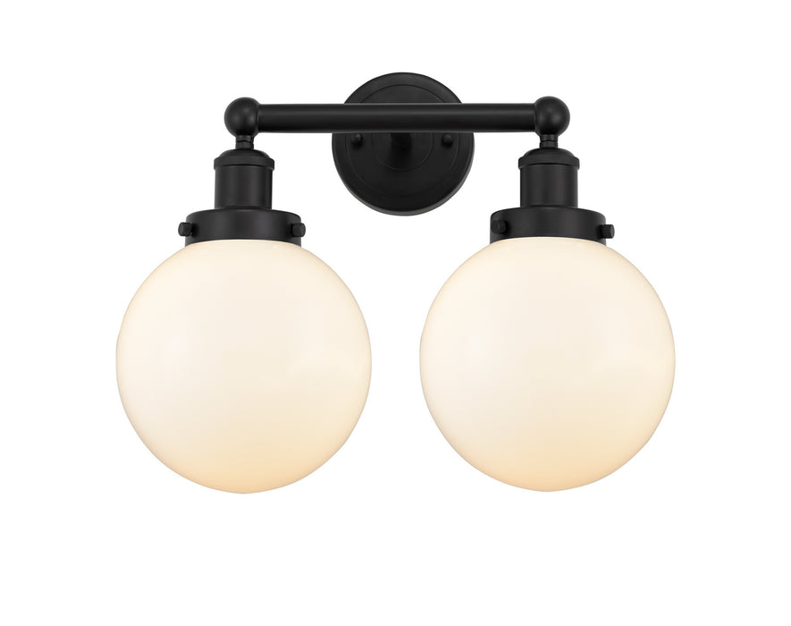 Innovations 616-2W-BK-G201-8 Two Light Bath Vanity, Matte Black