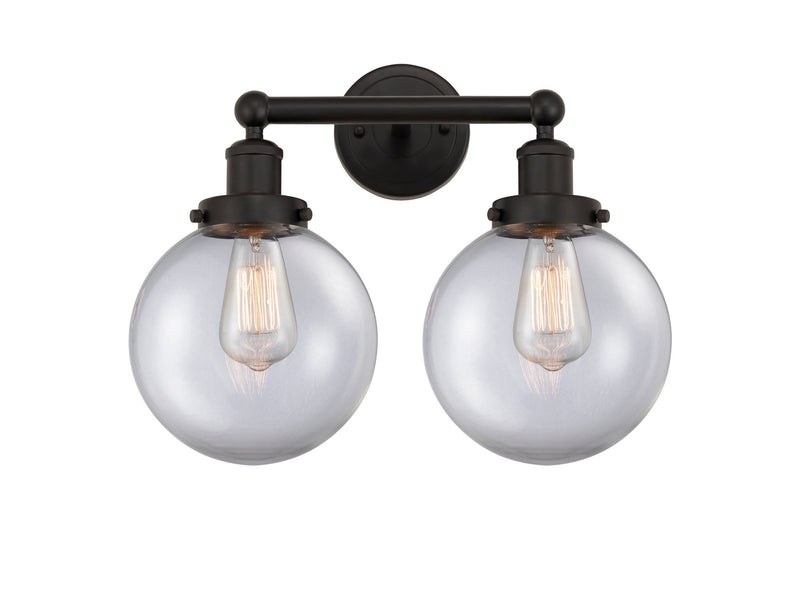 Innovations 616-2W-OB-G202-8 Two Light Bath Vanity, Oil Rubbed Bronze