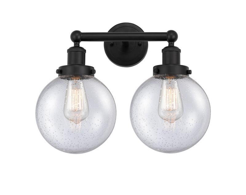 Innovations 616-2W-BK-G204-8 Two Light Bath Vanity, Matte Black