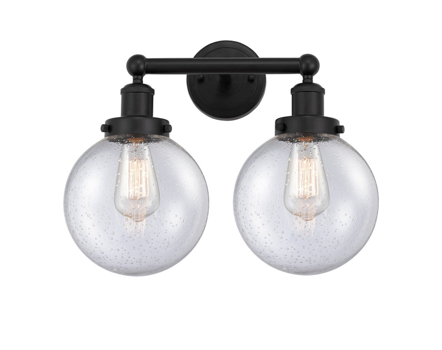 Innovations 616-2W-BK-G204-8 Two Light Bath Vanity, Matte Black