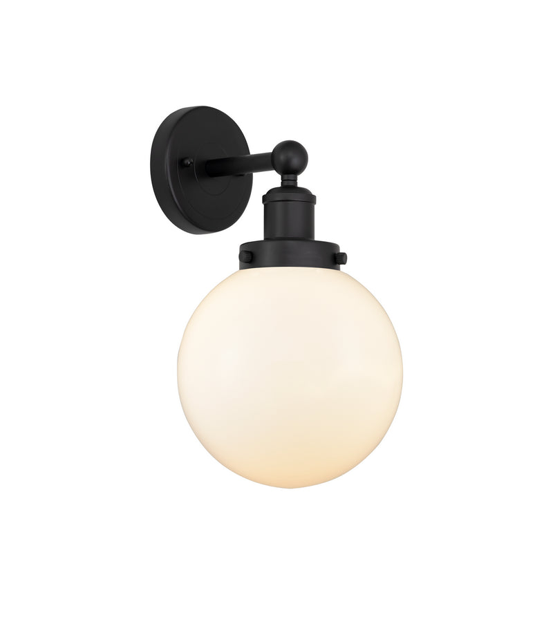 Innovations 616-1W-BK-G201-8 One Light Wall Sconce, Matte Black