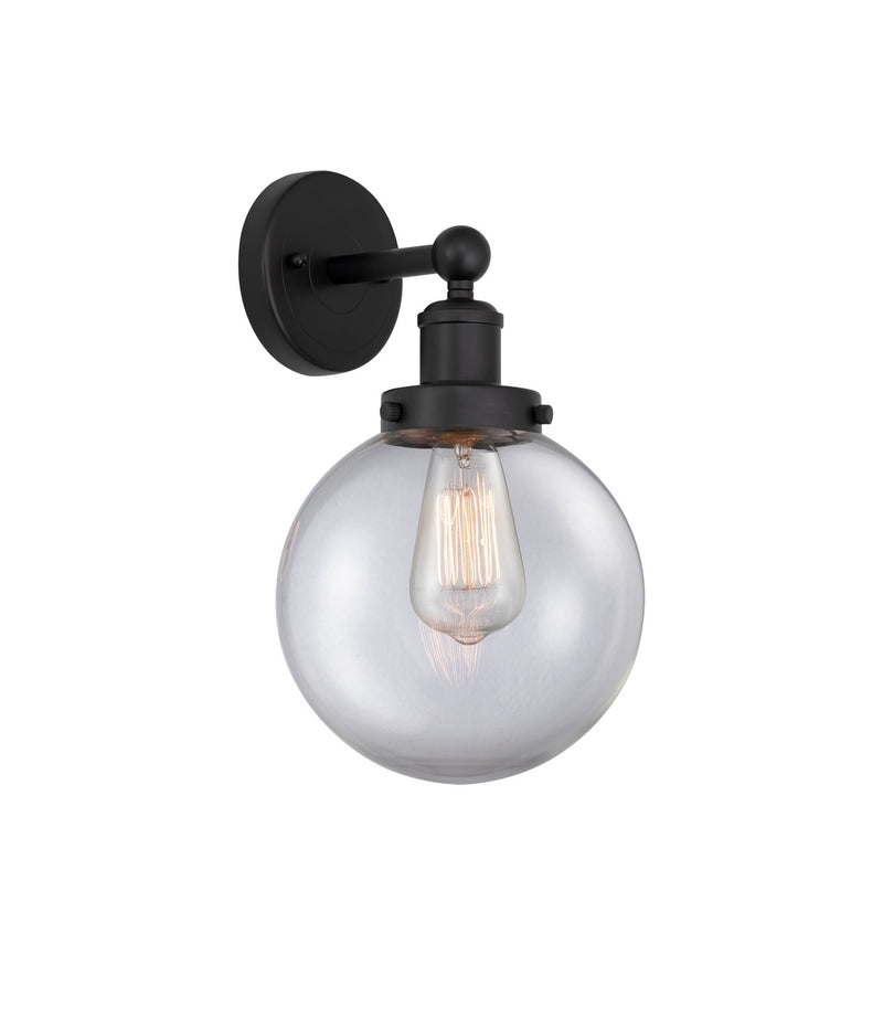 Innovations 616-1W-BK-G202-8 One Light Wall Sconce, Matte Black