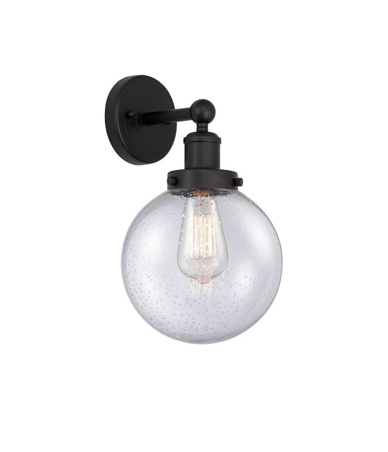 Innovations 616-1W-BK-G204-8 One Light Wall Sconce, Matte Black