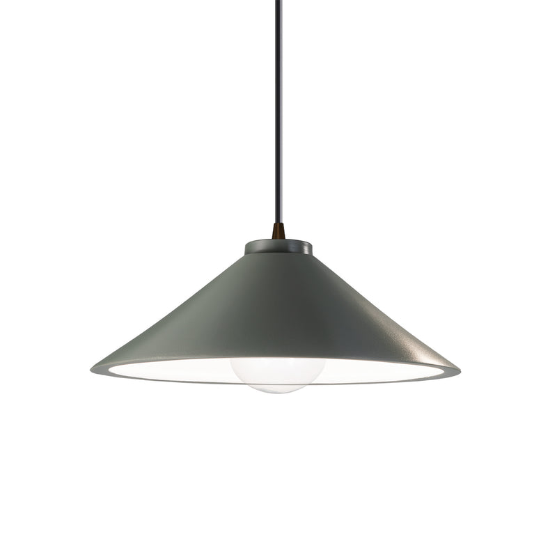 Justice Designs CER-6240-PWGN-DBRZ-BKCD One Light Pendant, Pewter Green