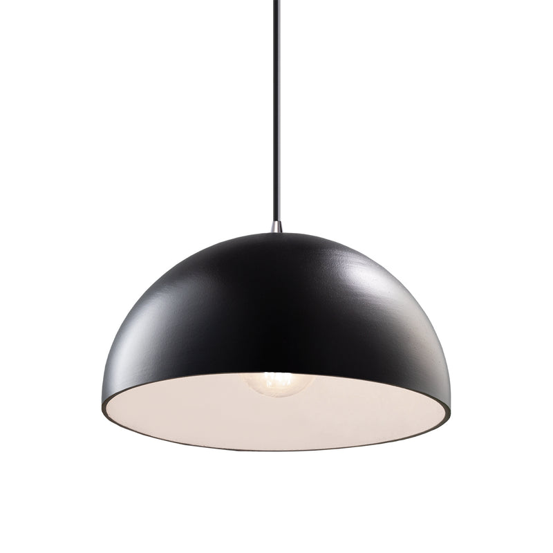 Justice Designs CER-6250-CRB-CROM-BKCD One Light Pendant, Carbon - Matte Black