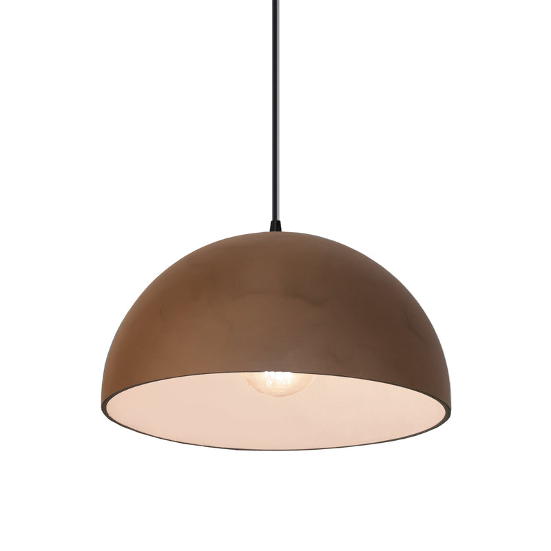 Justice Designs CER-6250-TERA-MBLK-BKCD One Light Pendant, Terra Cotta