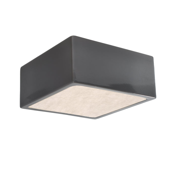 Justice Designs CER-6295W-GRY LED Outdoor Flush-Mount, Gloss Grey