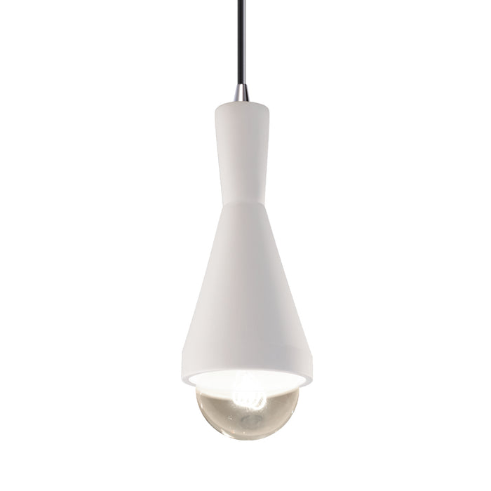 Justice Designs CER-6520-BIS-CROM-BKCD One Light Pendant, Bisque