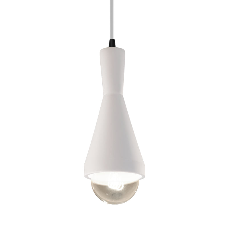 Justice Designs CER-6520-BIS-MBLK-WTCD One Light Pendant, Bisque