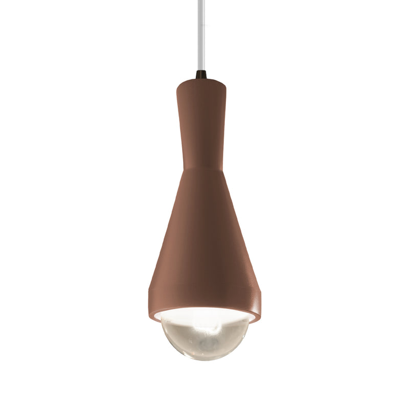 Justice Designs CER-6520-CLAY-DBRZ-WTCD One Light Pendant, Canyon Clay