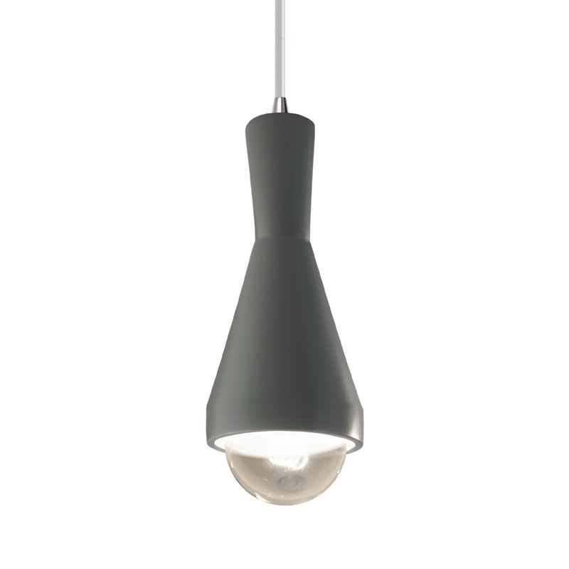 Justice Designs CER-6520-PWGN-CROM-WTCD One Light Pendant, Pewter Green