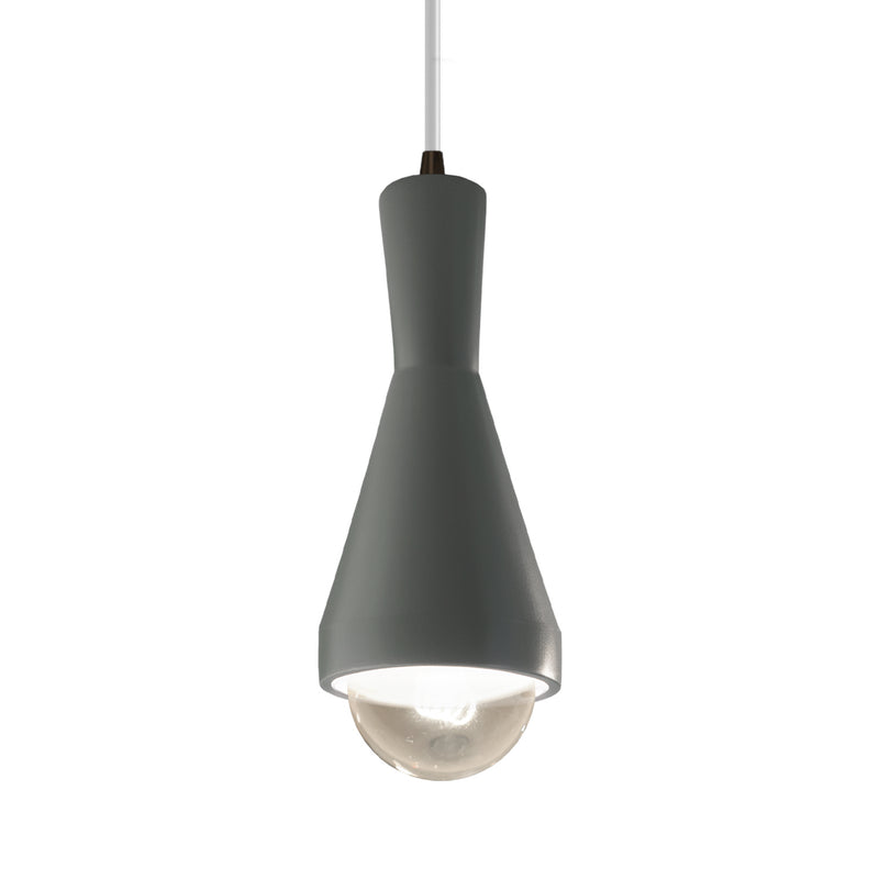 Justice Designs CER-6520-PWGN-DBRZ-WTCD One Light Pendant, Pewter Green