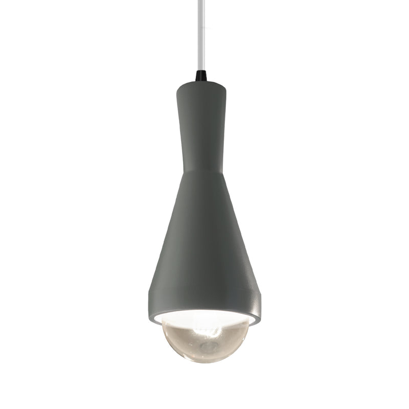 Justice Designs CER-6520-PWGN-MBLK-WTCD One Light Pendant, Pewter Green