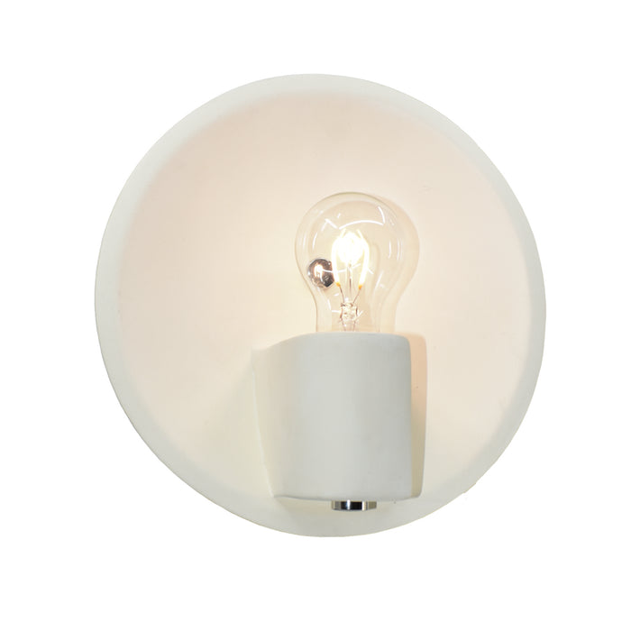 Justice Designs CER-7051-BIS-NCKL One Light Wall Sconce, Bisque