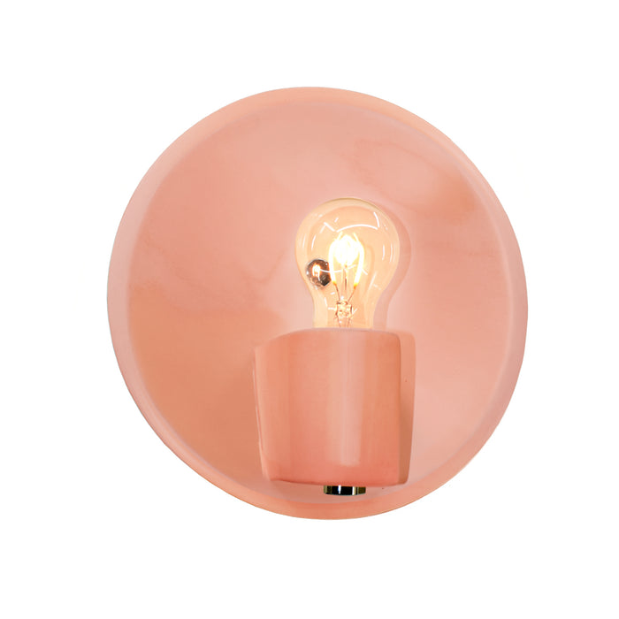 Justice Designs CER-7051-BSH-NCKL One Light Wall Sconce, Gloss Blush