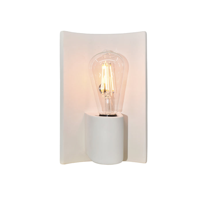 Justice Designs CER-7061-BIS-NCKL One Light Wall Sconce, Bisque