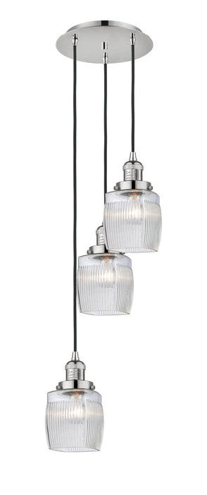 Innovations 113F-3P-PN-G302 Three Light Pendant, Polished Nickel