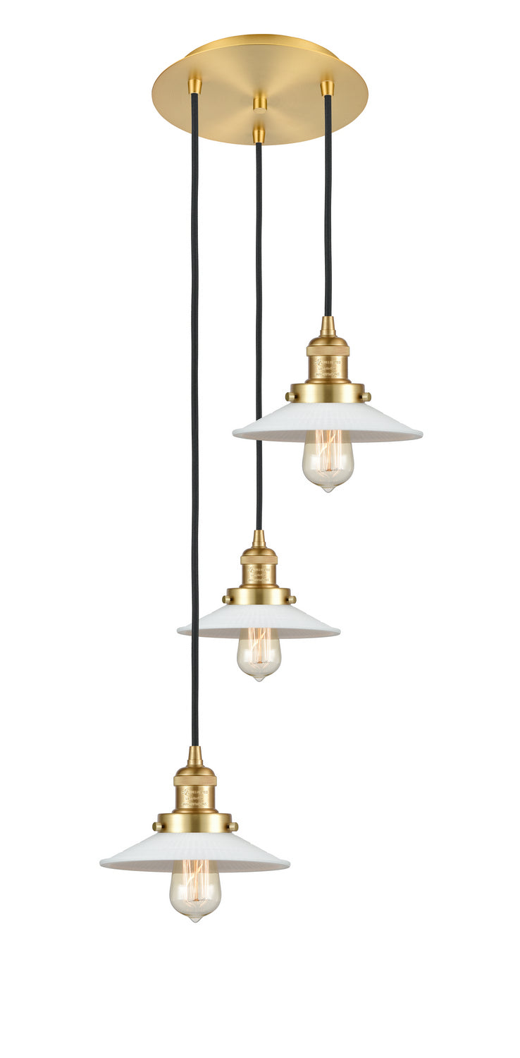 Innovations 113F-3P-SG-G1 Three Light Pendant, Satin Gold