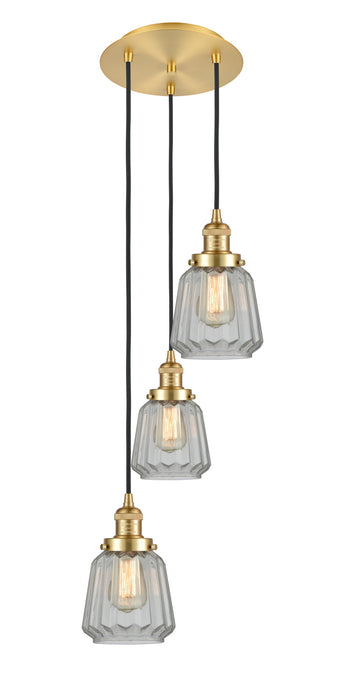Innovations 113F-3P-SG-G142 Three Light Pendant, Satin Gold