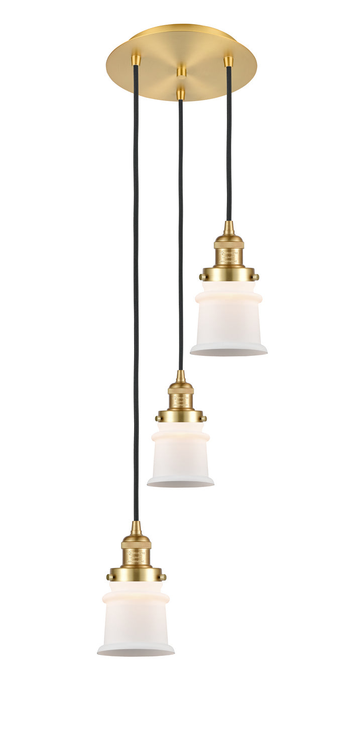 Innovations 113F-3P-SG-G181S Three Light Pendant, Satin Gold