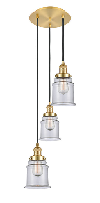 Innovations 113F-3P-SG-G182 Three Light Pendant, Satin Gold
