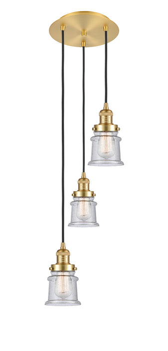 Innovations 113F-3P-SG-G184S Three Light Pendant, Satin Gold