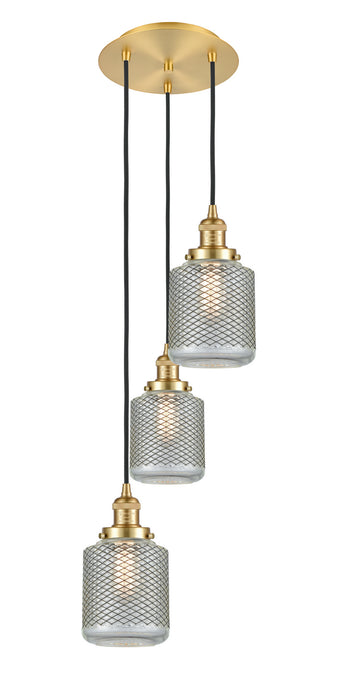 Innovations 113F-3P-SG-G262 Three Light Pendant, Satin Gold
