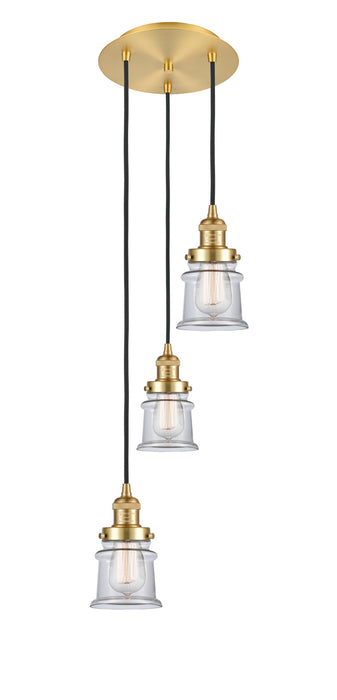 Innovations 113F-3P-SG-G182S Three Light Pendant, Satin Gold