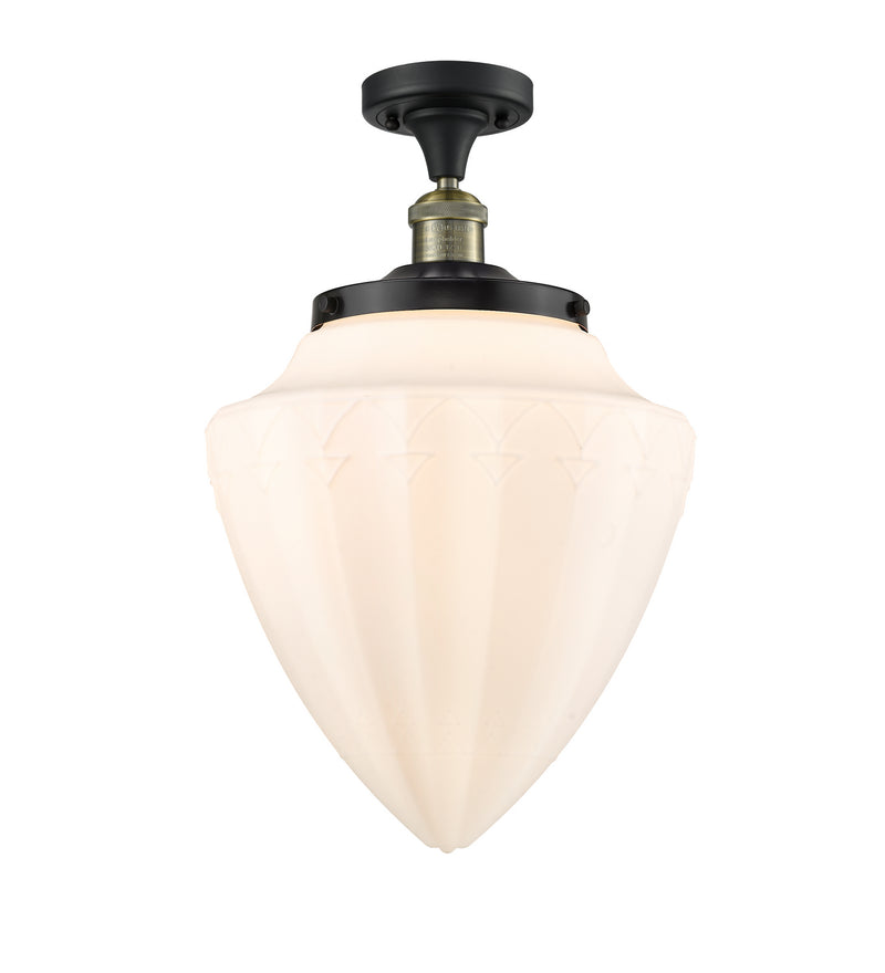 Innovations 517-1CH-BAB-G661-12 One Light Semi-Flush Mount, Black Antique Brass