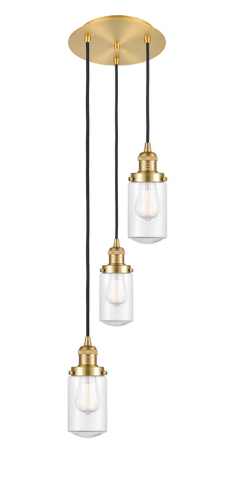 Innovations 113F-3P-SG-G312 Three Light Pendant, Satin Gold