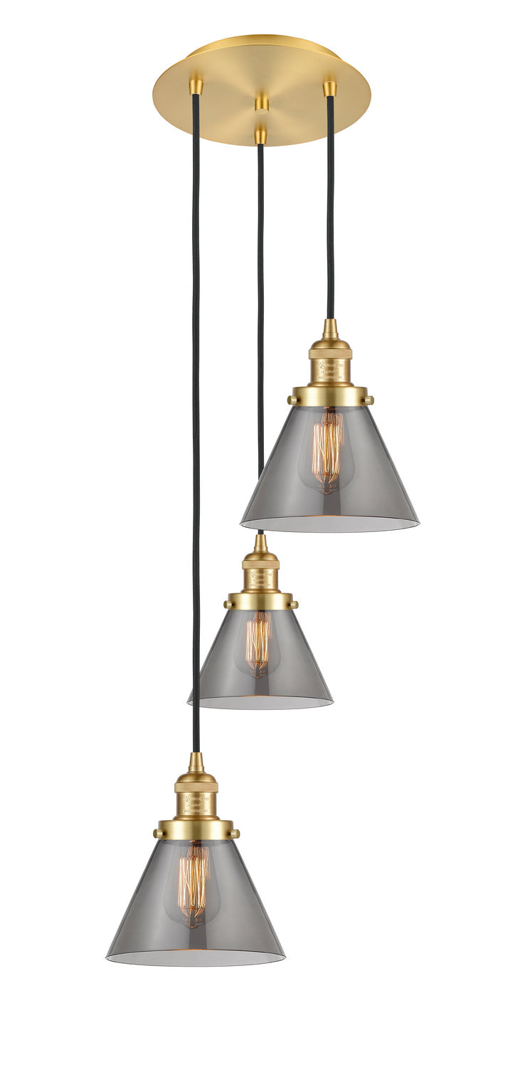 Innovations 113F-3P-SG-G43 Three Light Pendant, Satin Gold