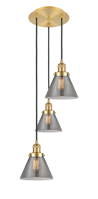 Innovations 113F-3P-SG-G43 Three Light Pendant, Satin Gold