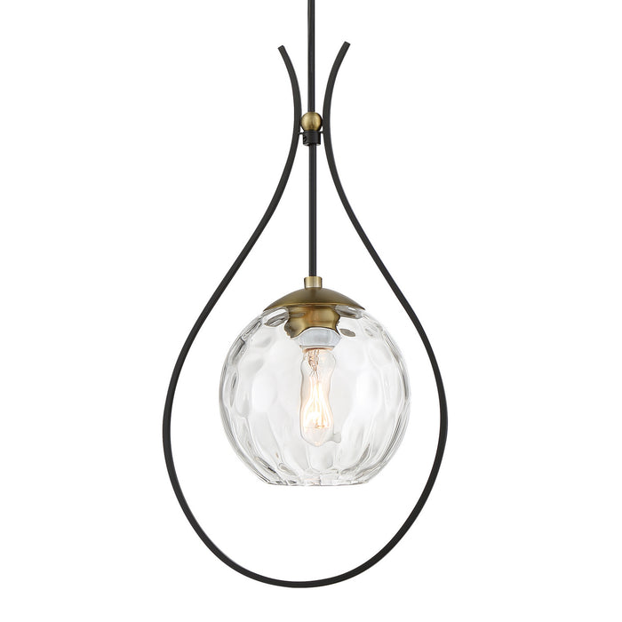 Minka-Lavery 1531-726 One Light Mini Pendant, Coal And Soft Brass