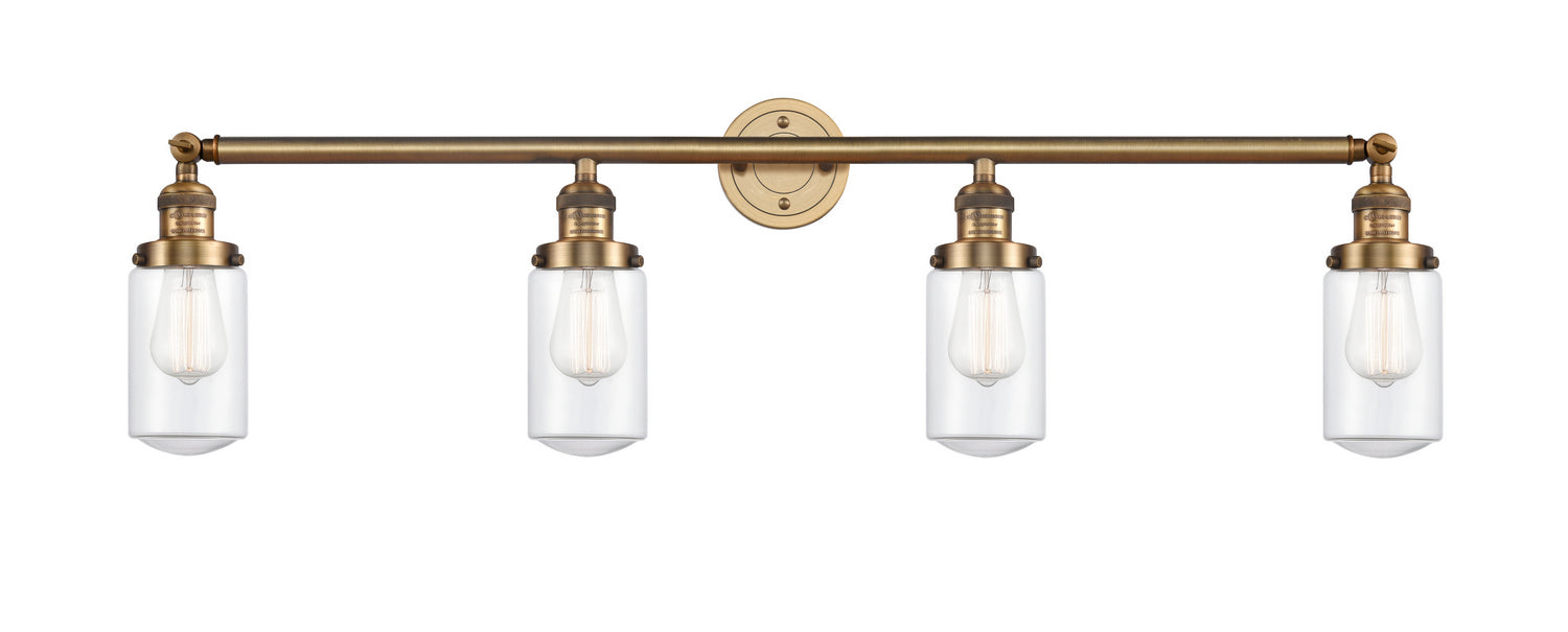 Innovations 215-BB-G312 Four Light Bath Vanity, Brushed Brass