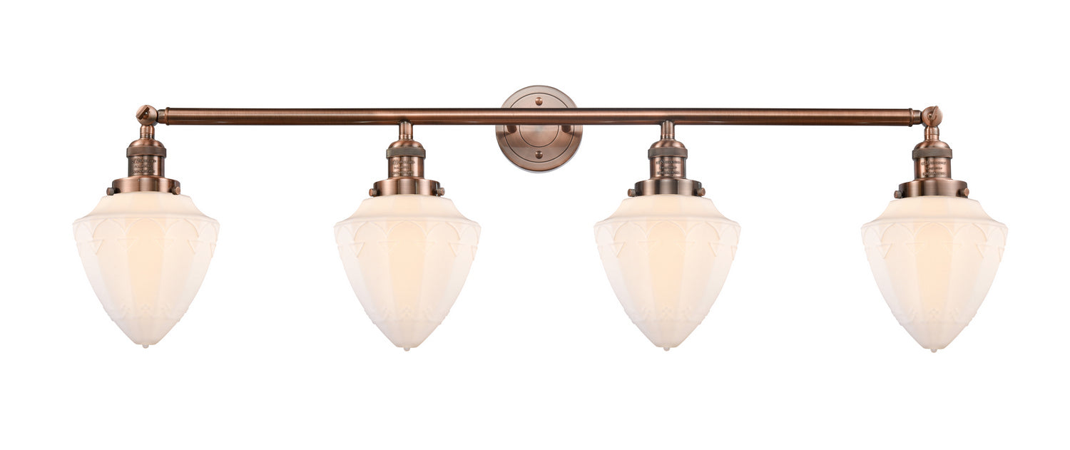 Innovations 215-AC-G661-7 Four Light Bath Vanity, Antique Copper