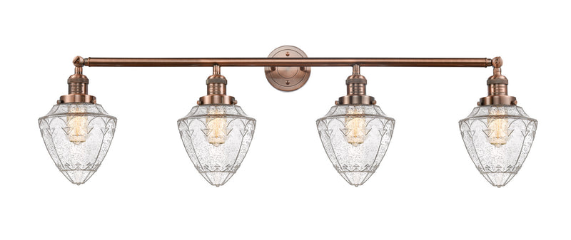 Innovations 215-AC-G664-7 Four Light Bath Vanity, Antique Copper