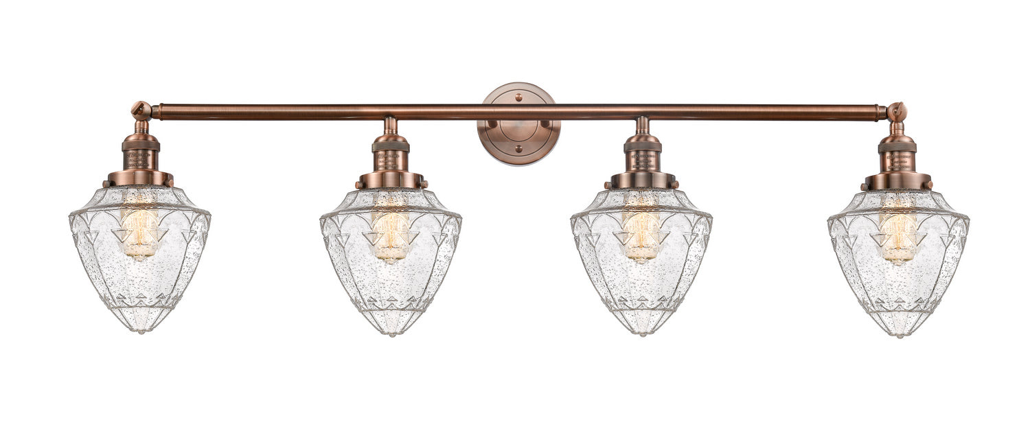 Innovations 215-AC-G664-7 Four Light Bath Vanity, Antique Copper