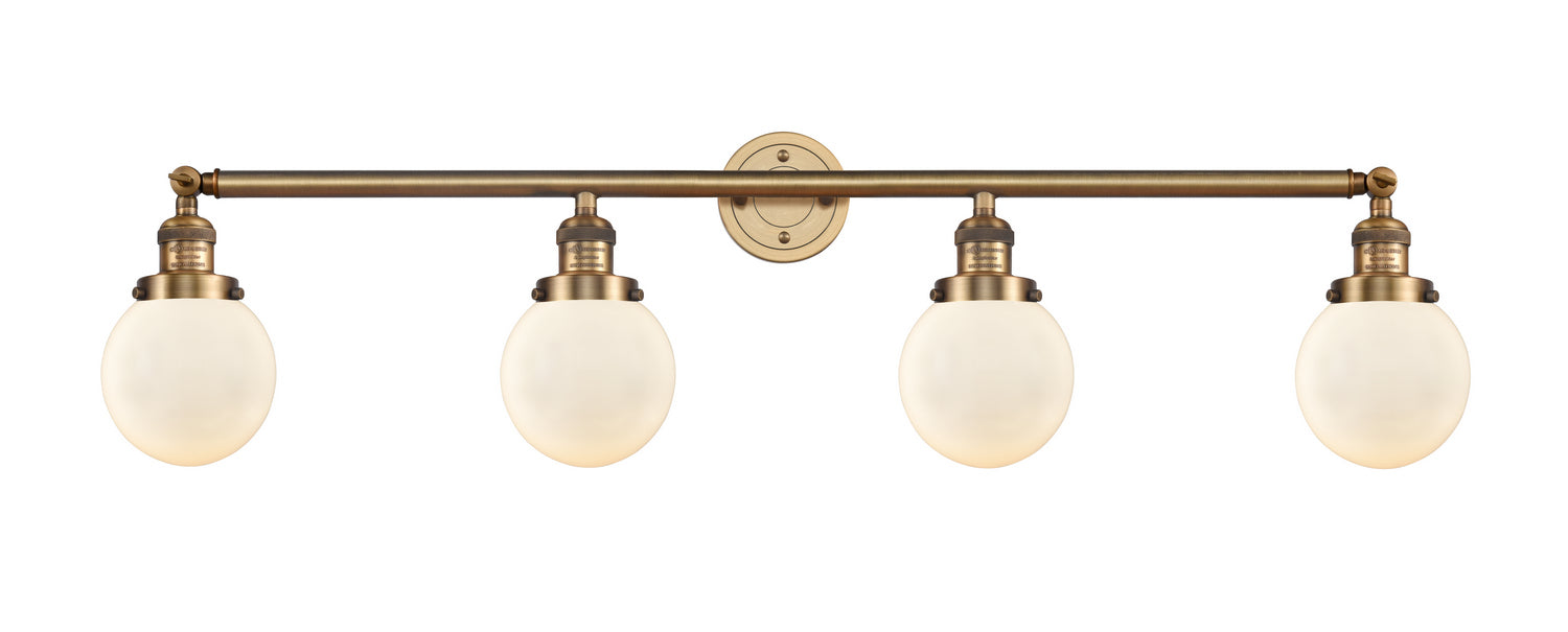 Innovations 215-BB-G201-6 Four Light Bath Vanity, Brushed Brass