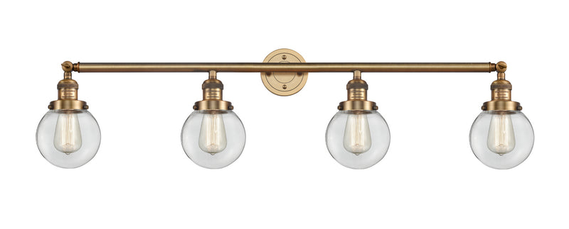 Innovations 215-BB-G202-6 Four Light Bath Vanity, Brushed Brass
