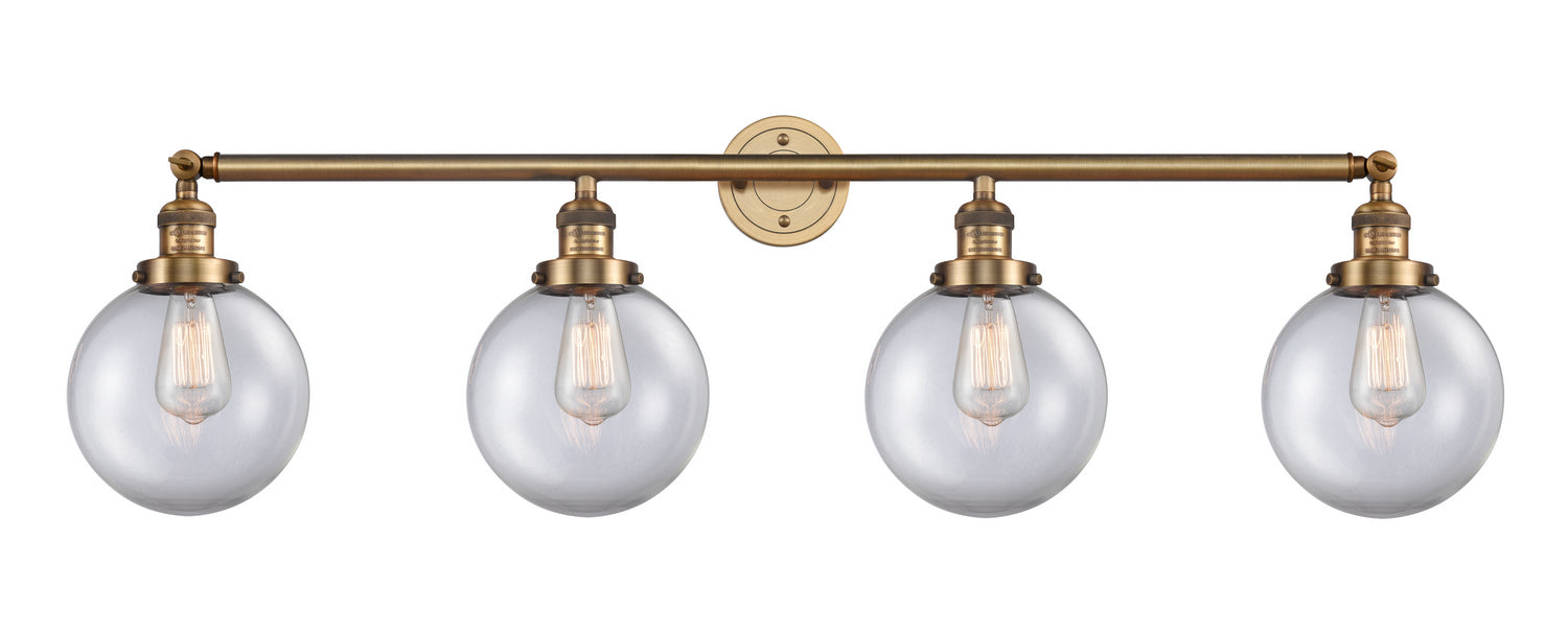 Innovations 215-BB-G202-8 Four Light Bath Vanity, Brushed Brass