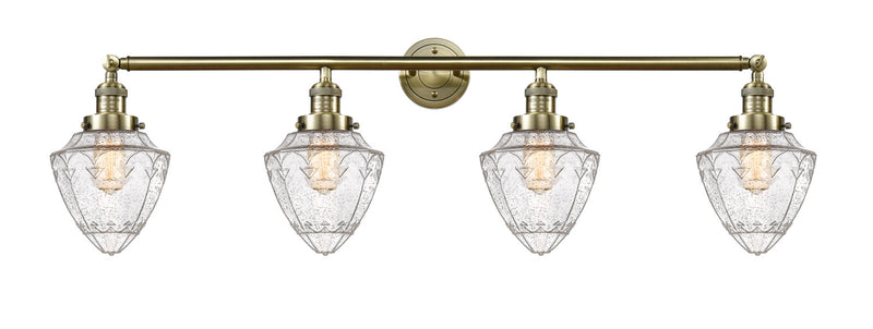 Innovations 215-AB-G664-7 Four Light Bath Vanity, Antique Brass