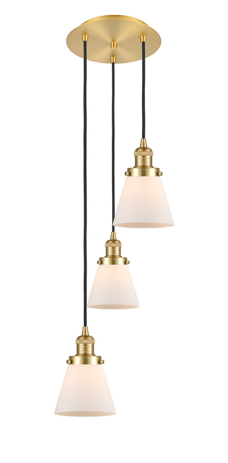 Innovations 113F-3P-SG-G61 Three Light Pendant, Satin Gold