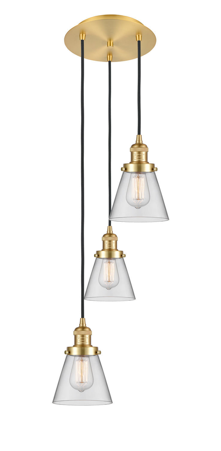 Innovations 113F-3P-SG-G62 Three Light Pendant, Satin Gold