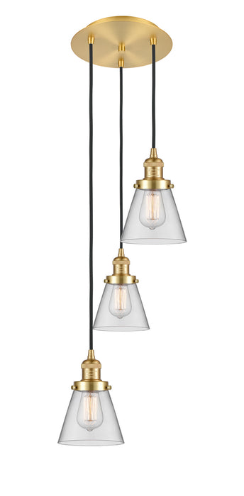 Innovations 113F-3P-SG-G62 Three Light Pendant, Satin Gold