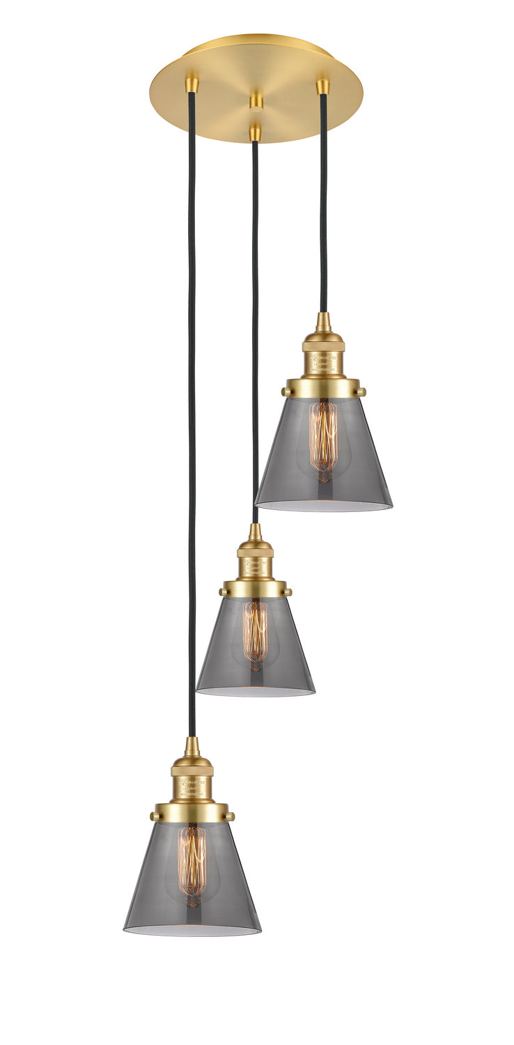 Innovations 113F-3P-SG-G63 Three Light Pendant, Satin Gold