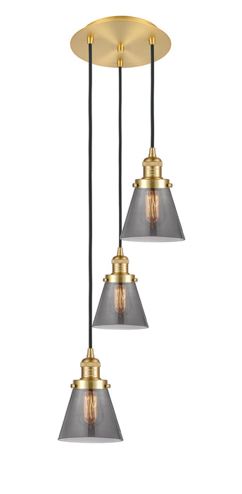 Innovations 113F-3P-SG-G63 Three Light Pendant, Satin Gold