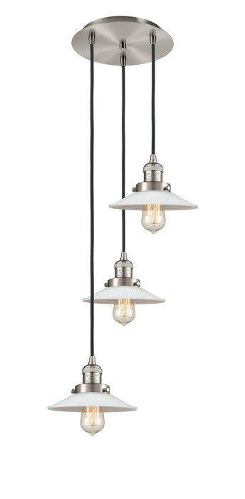 Innovations 113F-3P-SN-G1 Three Light Pendant, Brushed Satin Nickel