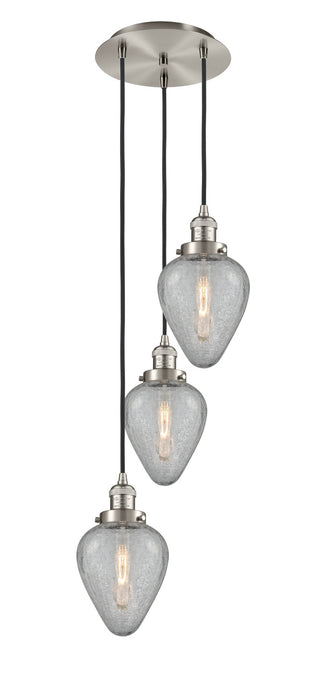Innovations 113F-3P-SN-G165 Three Light Pendant, Brushed Satin Nickel