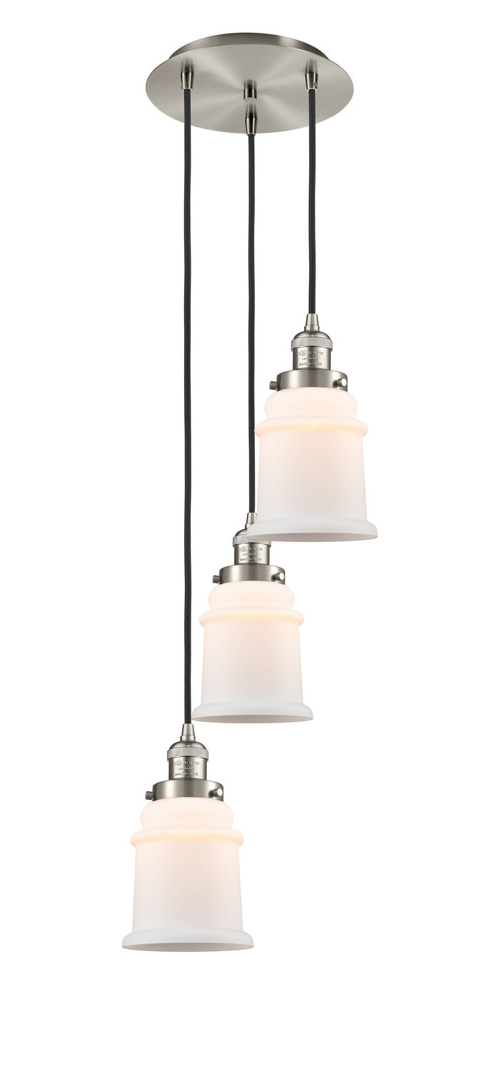 Innovations 113F-3P-SN-G181 Three Light Pendant, Brushed Satin Nickel