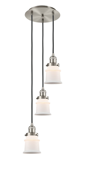 Innovations 113F-3P-SN-G181S Three Light Pendant, Brushed Satin Nickel